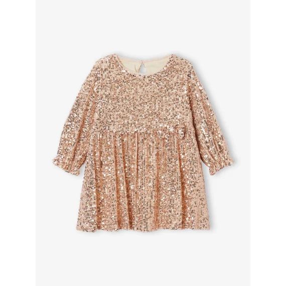 Robe de fête bébé à sequins or
