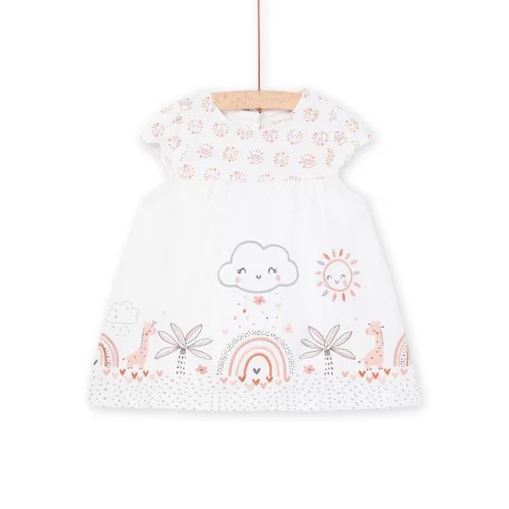 Robe À Imprimé Fantaisie – Blanc