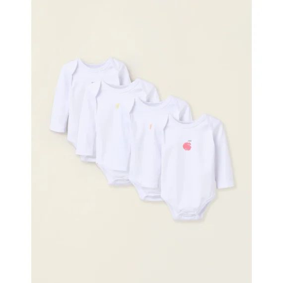 Pack 4 Bodies De Coton Blanc