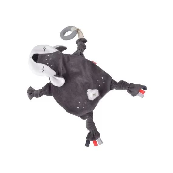 Doudou de dentition en coton bio Faon gris