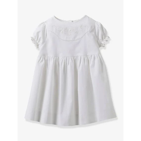 Robe brodée bébé collection fêtes et mariages CYRILLUS blanc