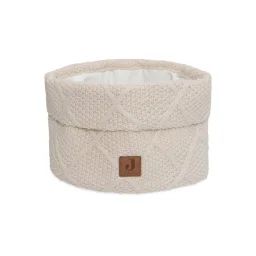 Panier De Rangement Check Knit En Coton Beige Avoine
