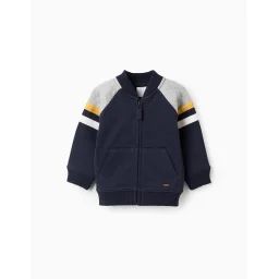 Veste En Coton Avec Blocs De Couleur Bleu Foncé