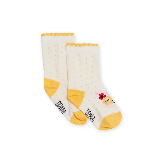 Chaussettes Motifs Têtes D&rsquo;animal Bébé Fille – Ecru