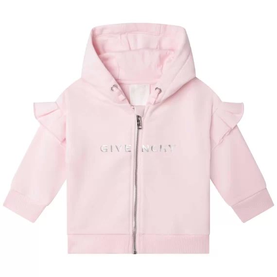 Sweat-shirt zippé en molleton Fille Rose