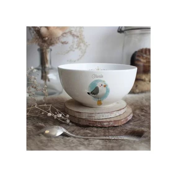 Bol en porcelaine Mouette (personnalisable)