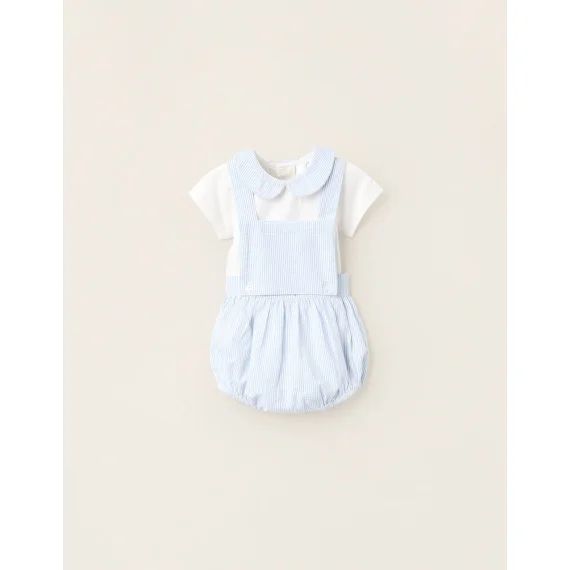 Body + Combi-short À Rayures Bleu Clair