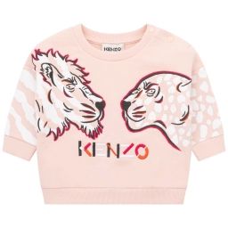 Sweat-shirt imprimé et brodé Fille Rose