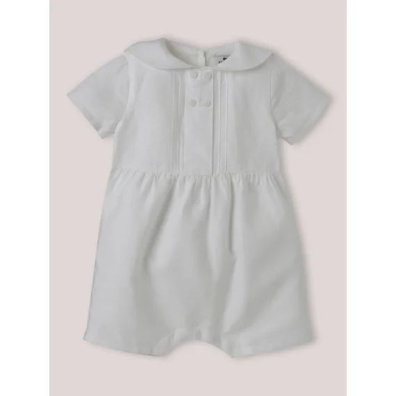 Salopette En Lin Et Coton Blanc Casse