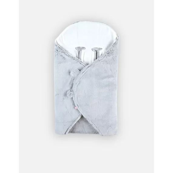 Couverture promenade en fausse fourrure – NOUKIE&rsquo;S – Mix & Match – Gris – Pour bébé gris
