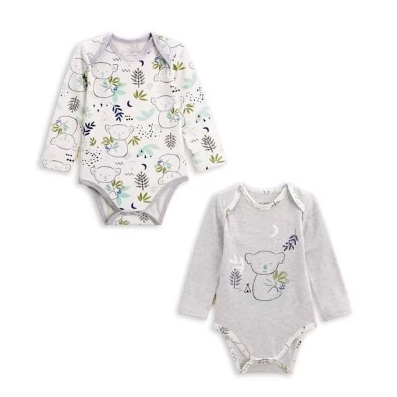 Lot De 2 Bodies Bébé Manches Longues Yakutat Gris