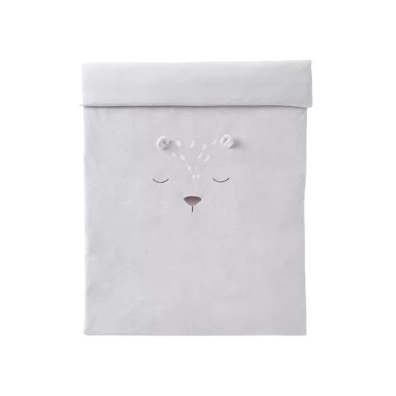 Parure de lit en veloudoux grise Babou & Kendi (100 x 140 cm)