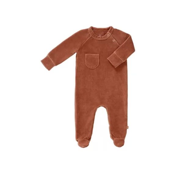Pyjama en velours bio Copper (0-3 mois : 50 à 60 cm)
