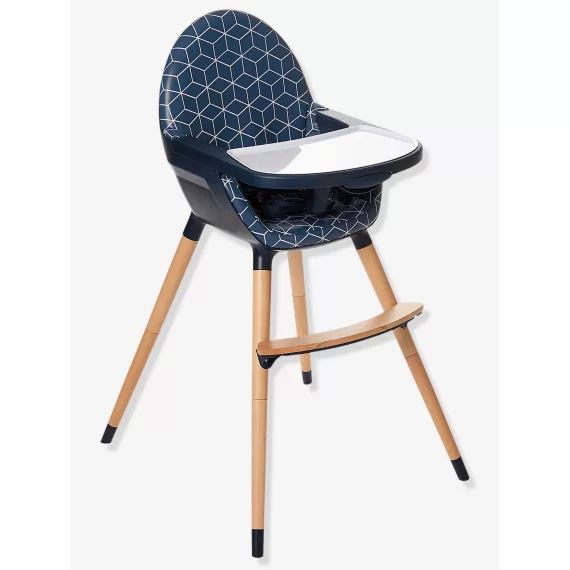 Chaise haute évolutive 2 hauteurs TopSeat bleu imprimé