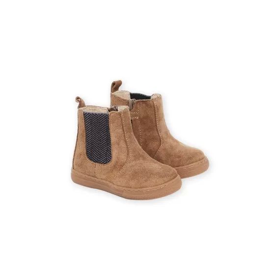 Chelsea Boots En Croûte De Cuir – Marron