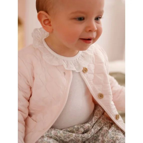 Gilet En Gaze Double Face rose pâle
