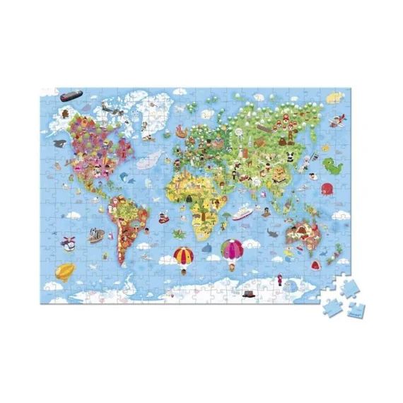 Janod Puzzle World Giant Multicolore