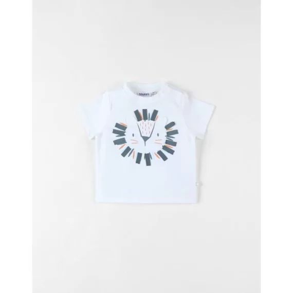 T-shirt Lion À Courtes Manches Écru/bleu Blanc