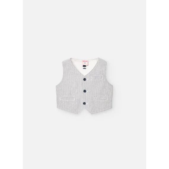 Gilet En Oxford À Rayures Bleu