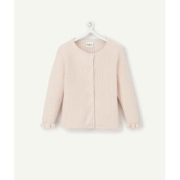 Gilet fille en coton rose pâle –  – Soldes