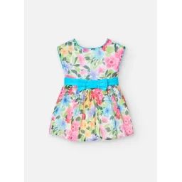 Robe Avec Imprimé Fleurs Et Nœud Décoratif Multicolore