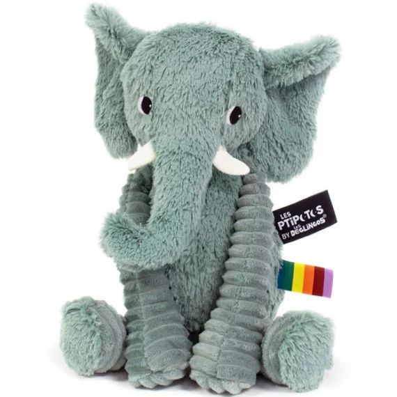 Peluche Les Ptipotos Dimoitou l&rsquo;éléphant vert (26 cm)
