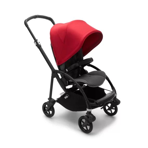 Bee 6 seat stroller red sun canopy, grey mélange fabrics, black base