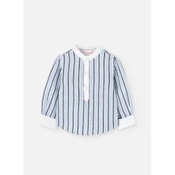 Chemise En Lin À Rayures Bleu