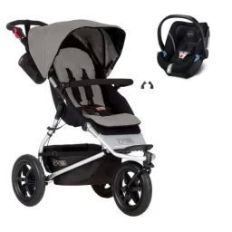 Poussette Mountain Buggy Urban Jungle – Silver + Coque Auto Cybex Aton 5 – Deep Black