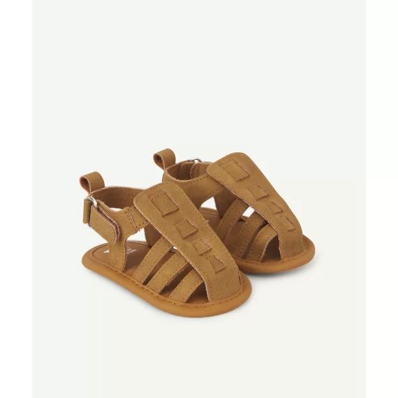 Chaussons bébé garçon style sandales camel –  – Soldes