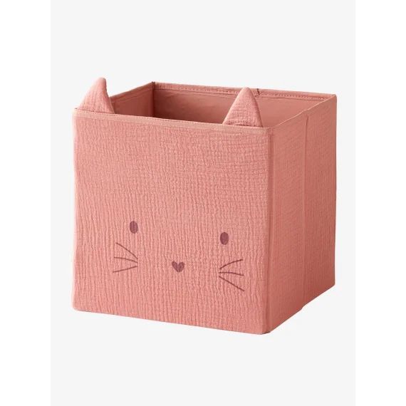 Lot de 2 bacs animaux en gaze de coton lot rose