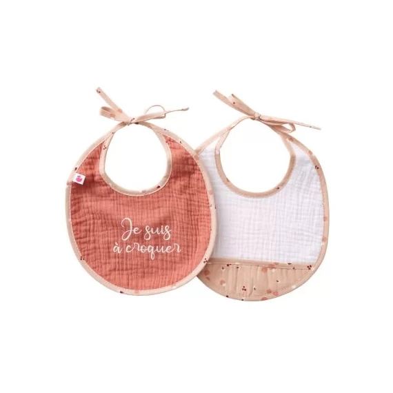 Lot de 2 bavoirs naissance Blooming day