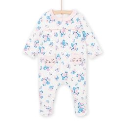 Grenoullière À Imprimé Fleuri Et Chats. – Ecru