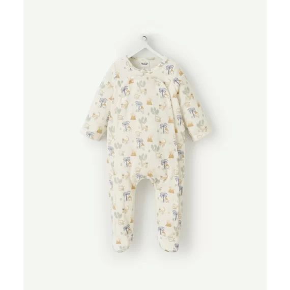 Dors bien en velours blanc et imprimé en coton biologique –  – Soldes