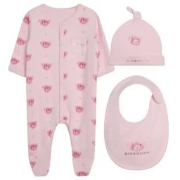 Ensemble naissance 3 pièces UNISEXE Rose