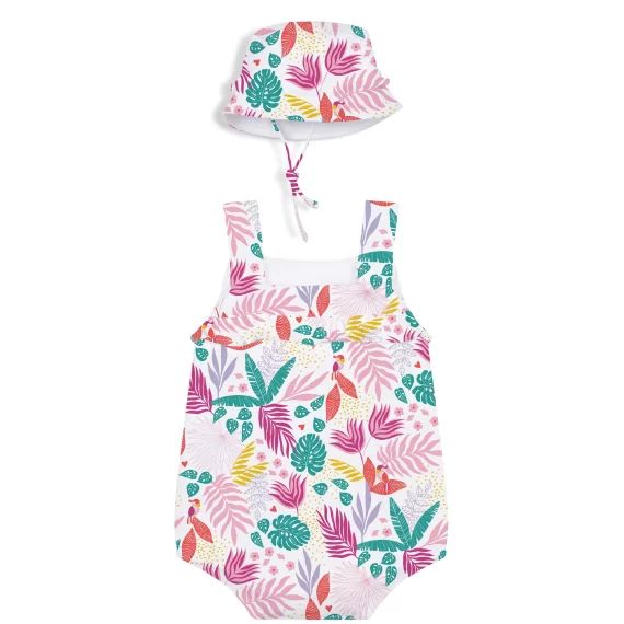 Combi-short et chapeau Fille Blanc