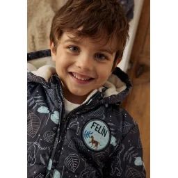 Doudoune Bébé Intérieur Polaire Avec Capuche Félintrépide Bleu