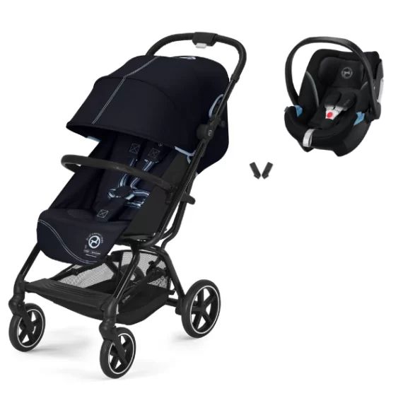 Poussette Cybex Eezy S PLUS 2 – Ocean Blue + Coque Auto Aton 5 – Deep Black (2022)