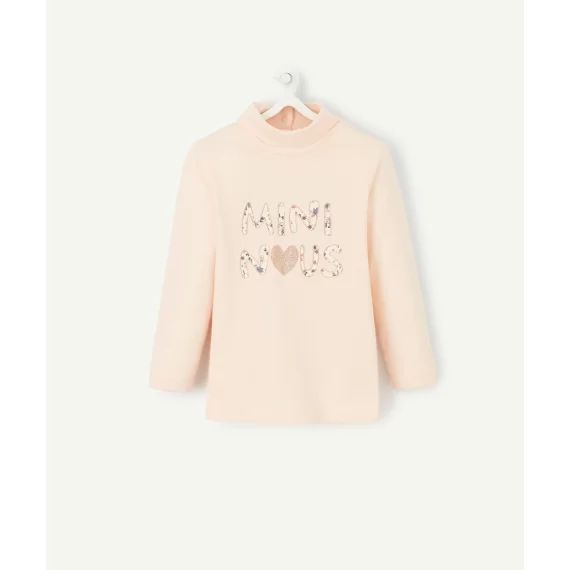Sous-pull en coton rose pâle mini nous bébé fille –  – Soldes
