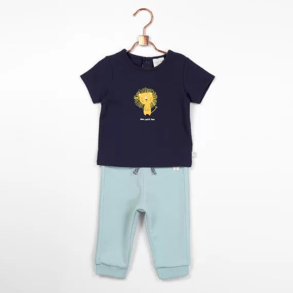 T-shirt en coton Garçon Bleu