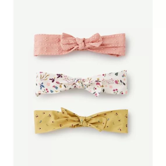 Lot de 3 bandeaux bébé fille imprimés fleuris et ajouré –  – Soldes