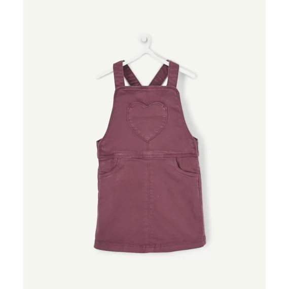 Robe salopette violette bébé fille avec poche coeur –  – Soldes