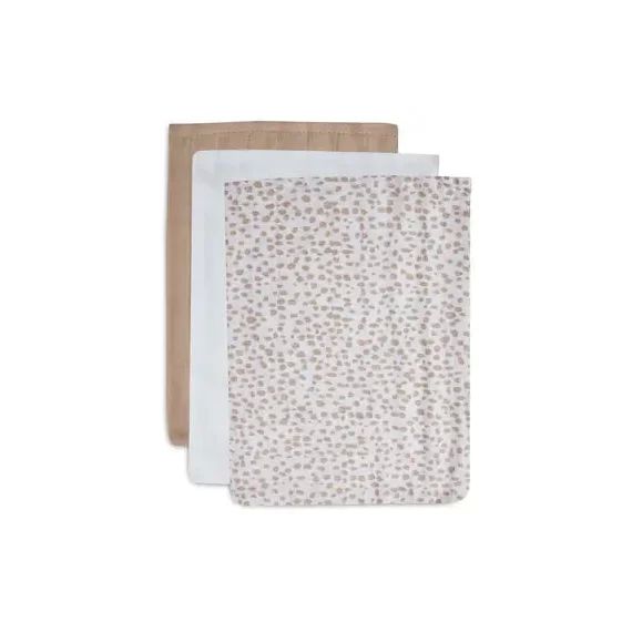 Gants de toilette x3 gaze de Coton Dotted