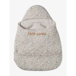 Nid d&rsquo;ange transformable en gaze de coton beige imprimé