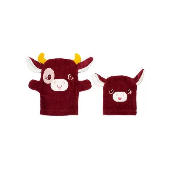 Lot de 2 gants de toilette marionnettes Rosalie