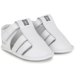 Chaussons à brides en cuir UNISEXE Blanc
