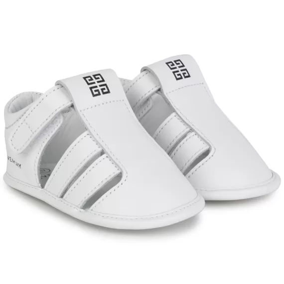 Chaussons à brides en cuir UNISEXE Blanc