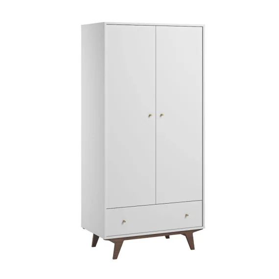 Armoire 2 Portes 1 Tiroir Blanc