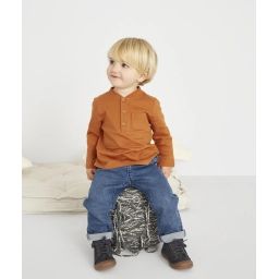 Polo bébé garçon en coton biologique ocre –  – Soldes