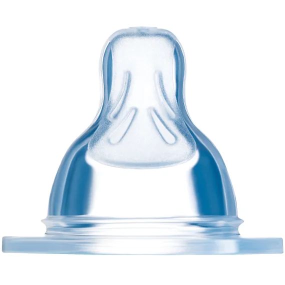 Lot de 2 tétines en silicone débit 1 lent (0 mois et +)